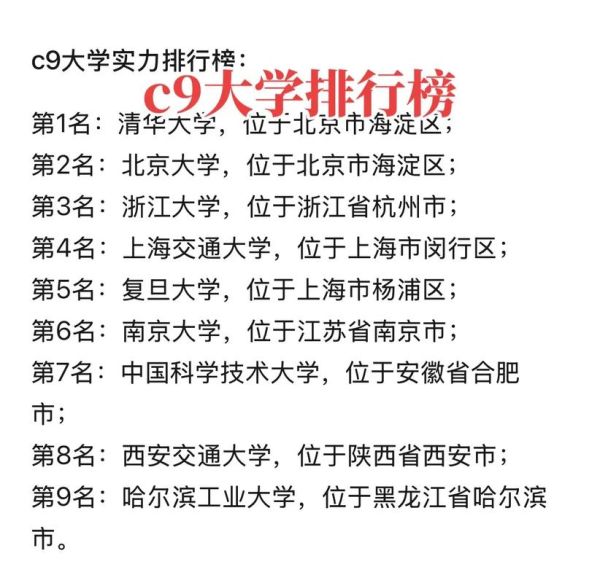 C9大学有哪些_如何报考C9大学-第1张图片-星辰妙记