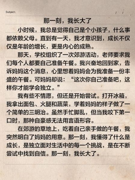 那一刻我长大了作文400字怎么写_那一刻我长大了作文400字范文-第1张图片-星辰妙记