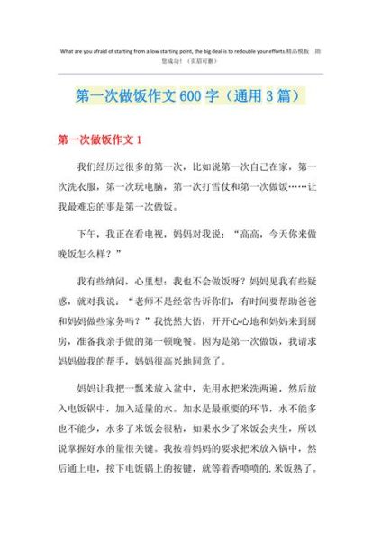 第一次做饭作文怎么写_第一次做饭作文600字-第3张图片-星辰妙记