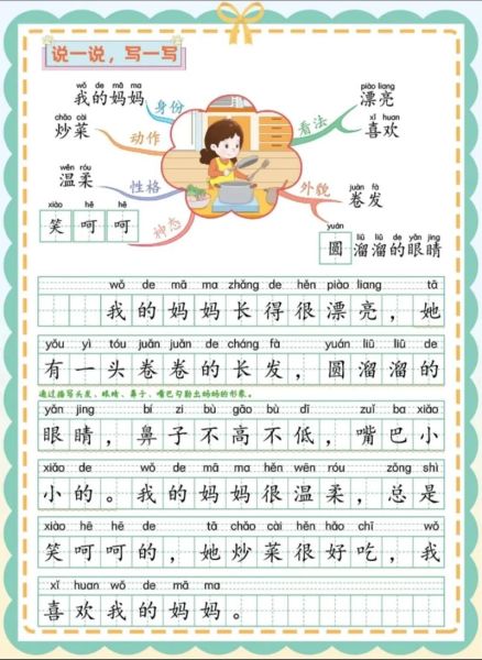 我的妈妈二年级作文怎么写_二年级写人作文技巧-第2张图片-星辰妙记