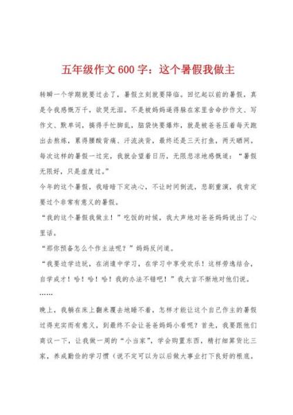 暑假作文600字怎么写_暑假作文600字范文-第2张图片-星辰妙记