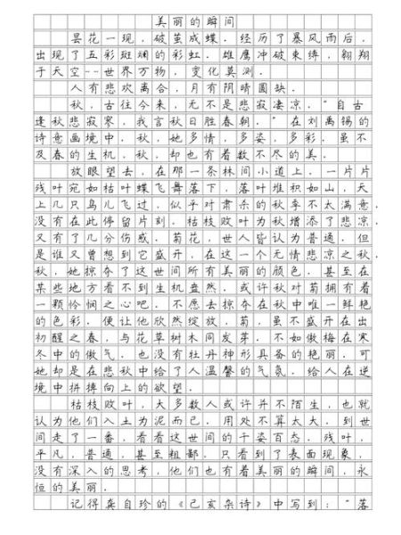 最美的瞬间作文怎么写_最美的瞬间600字范文-第1张图片-星辰妙记