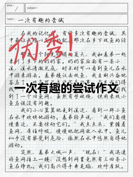 一次有趣的尝试作文怎么写_如何写出高分记叙文-第1张图片-星辰妙记