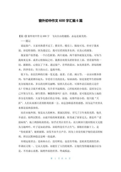 窗外作文600字怎么写_窗外作文600字写作技巧-第1张图片-星辰妙记