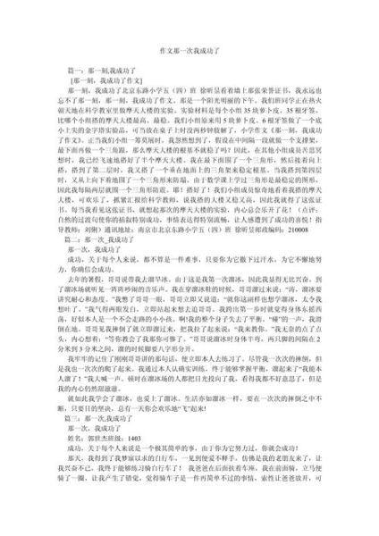 这一次我成功了作文怎么写_如何写出高分细节-第1张图片-星辰妙记