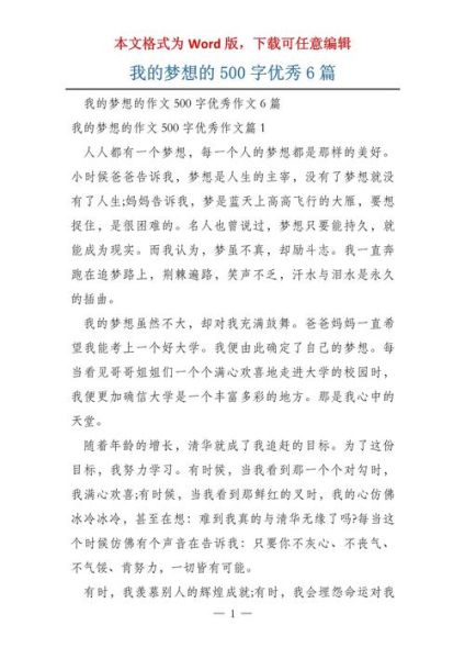 我的梦想作文怎么写_500字梦想作文素材-第2张图片-星辰妙记