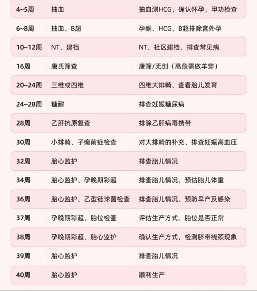孕妇检查时间表_孕妇检查项目有哪些-第3张图片-星辰妙记