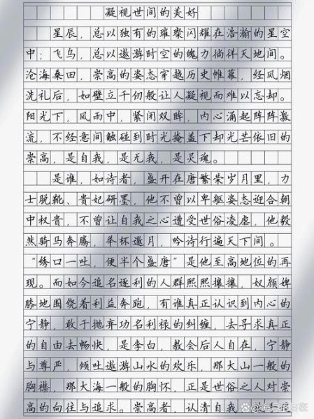 凝望作文600字怎么写_凝望作文600字写作技巧-第2张图片-星辰妙记
