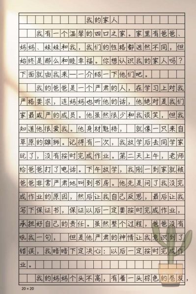 我的家人作文怎么写_家人作文300字如何扩展-第1张图片-星辰妙记