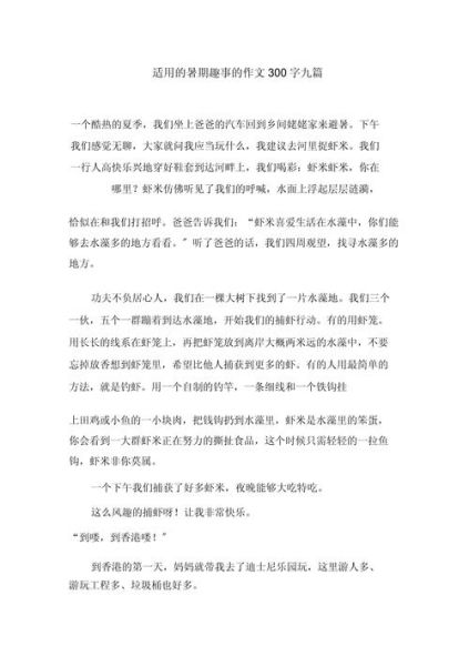 暑假趣事作文300字怎么写_暑假趣事作文300字范文参考-第3张图片-星辰妙记