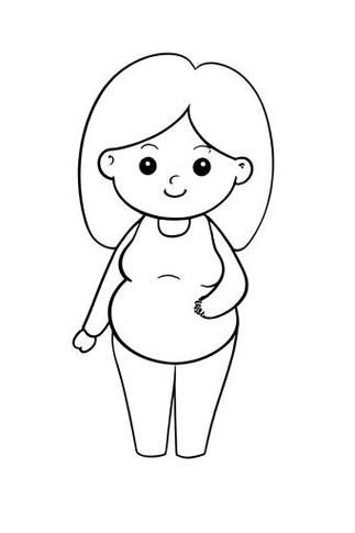 孕妇简笔画怎么画_孕妇简笔画步骤-第2张图片-星辰妙记
