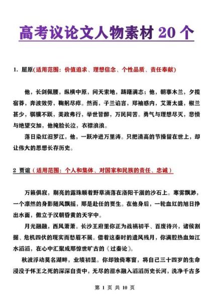 高中作文人物素材怎么写_议论文如何引用事例-第1张图片-星辰妙记