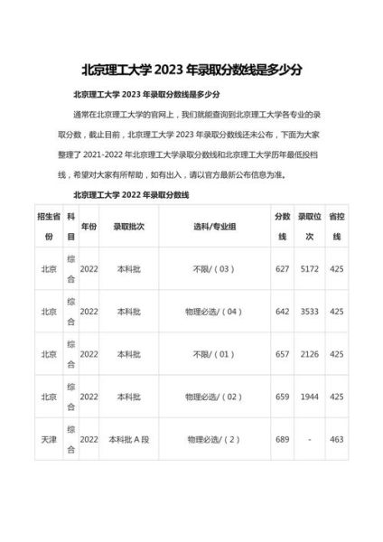 北京理工大学录取分数线是多少_如何查询历年数据-第1张图片-星辰妙记