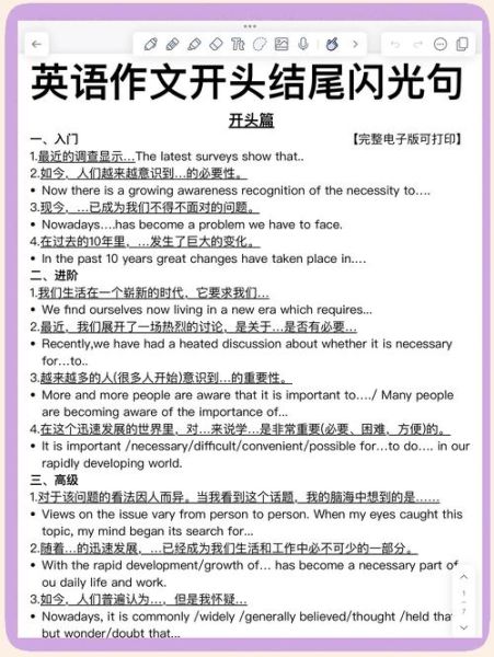 大英作文怎么写_大英作文万能句型-第3张图片-星辰妙记